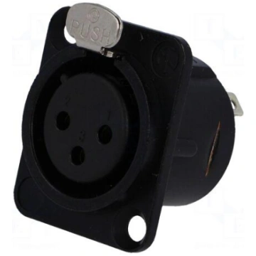 Socket | XLR | female | PIN: 3 | with push button 