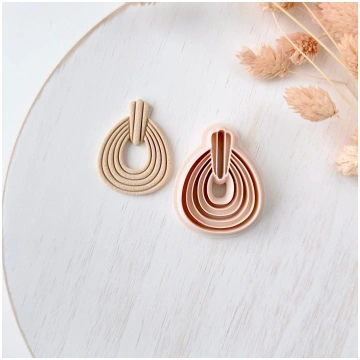 Polymer Clay Cutter, Layered Circle Drop Earrings 