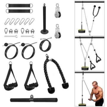 Kabeļu rullīšu fitnesa sistēma Lat Pull Gym Cable