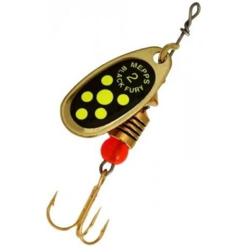 Vizulis Mepps Black Fury 2 Gold/ Chartreuse Dot (4