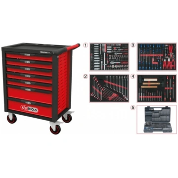 KS TOOLS Instrumentu ratiņi RACINGline, 7 atvilktn