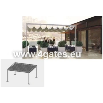 Pergola ar 4 kolonnām - Platums: 6000 mm - Garums:
