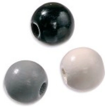 Koka pērlītes-balta-pelēka-melna (10 mm, 50 gab.) 