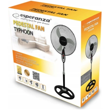 Grīdas ventilators Esperanza Typhoon EHF002 Black/