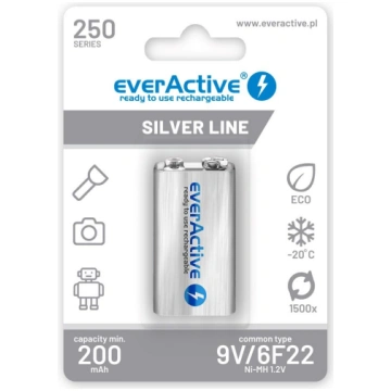 Rechargeable batteries everActive Ni-MH 6F22 9V 25