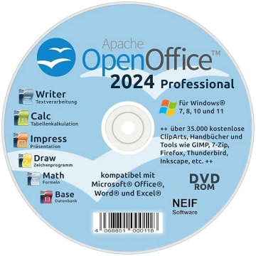 Open Office 2024 Professional uz DVD - saderīgs ar