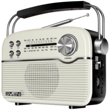 Speaker SVEN SRP-500, white (3W, Bluetooth, FM/AM/