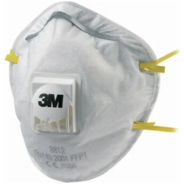 Respirators, ar vārstu 3M 8812C3, balta krās., 3 g