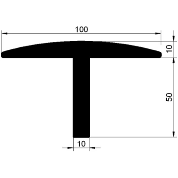 T Gs EPDM gumijas profils 60x100mm
