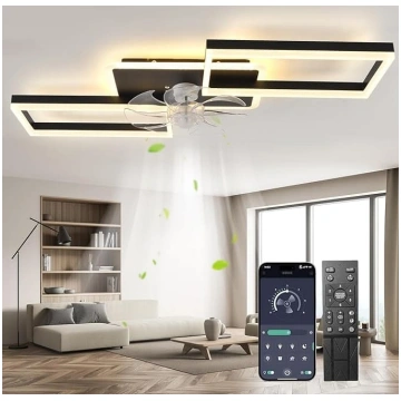 LED griestu ventilators ar apgaismojumu, 100 cm ap