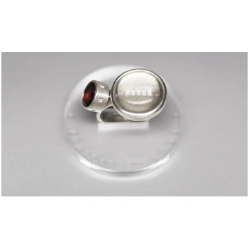 "Powered by love" silver rings with rock crystal a