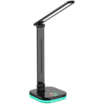 Galda lampa LED 5W ar USB vadu un adapteri, melna 