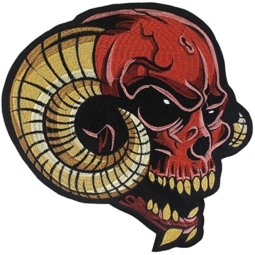 Skull Embroidery Punk Biker Patch Sticker Jacket B