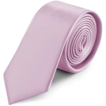 6 cm Gaiši violeta, šaura satīna kaklasaite Trendh