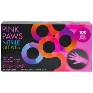 FRAMAR Pink Paws nitrila cimdi (mazi, 100 gab.)