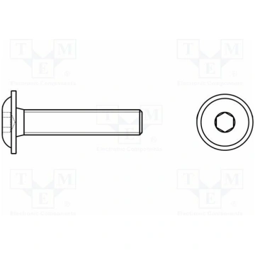 Screw; with flange; M4x30; 0.7; Head: button; hex 
