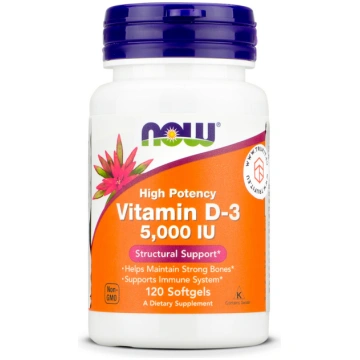 Vitamin D3 5000 IU Now Foods 120 kapsulas