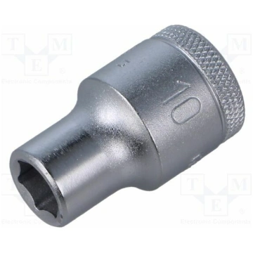 Socket: 6-angles; socket spanner; HEX 10mm; 1/2"; 
