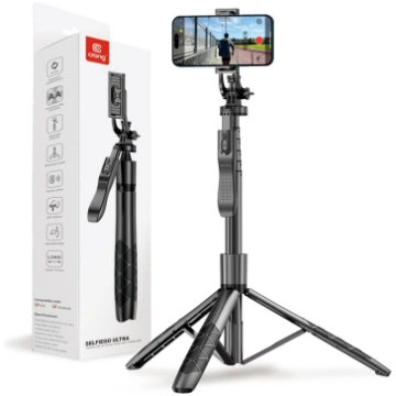 Aluminium selfie stick Bluetooth tripod black ( CR