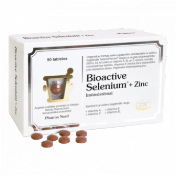 BIOACTIVE SELENIUM + ZINC tabletes, 90 gab