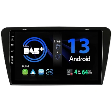 SXAUTO Iebūvēts DAB Android 12 IPS auto radio Skod