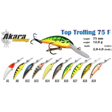 Vobleris AKARA «Top Trolling» 75 F (12 g, 75 mm, k