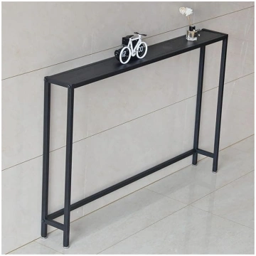 Narrow Black Console Sofa Table with High Legs, Mo