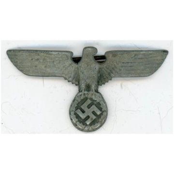 WWII German Aluminum Army Visor Hat Eagle Insignia