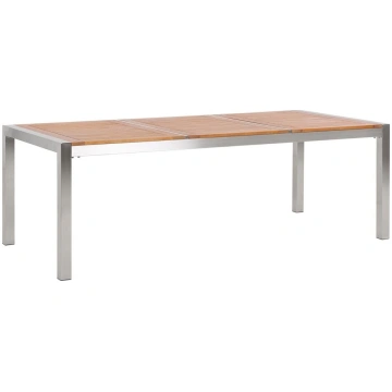 Beliani Stol ogrodowy drewniany eukaliptus 220x100