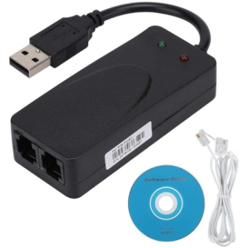 ASHATA 56K faksmodems, divu portu USB 2.0 56K ārēj