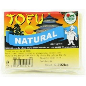 1.20 EUR Tofu, bez piedevām SUNFOOD 200g +/-20g