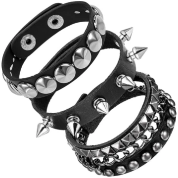 PEOVLVN Punk Rock rokassprādze Ādas rokassprādze K