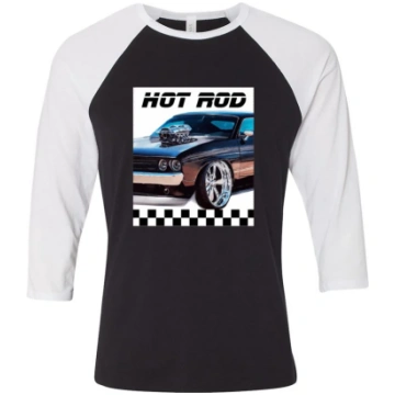 Men's Hot Rod Bella Canvas 3\4 Sleeve Basebal