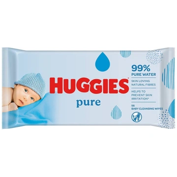 HUGGIES bērnu mitrās salvetes 56gab. PURE 50290535