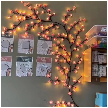 Ķiršu ziedu LED zaru gaismas, Sakuras vīnogulāju s