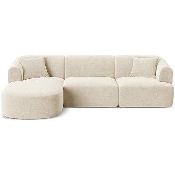 Velvet Modular Left Corner Sofa, "Campi", 4 Seats,