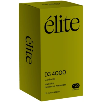 ELITE D3 4000 in Olive Oil kapsulas, 120 gab