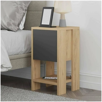 Dmora - Draco Bedside Table, Low Chest of Drawers,