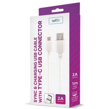 Setty Universal USB Type-C Cable 1m 2A White