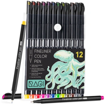 Krāsaino pildspalvu komplekts Ragi Fineliner, 12 g