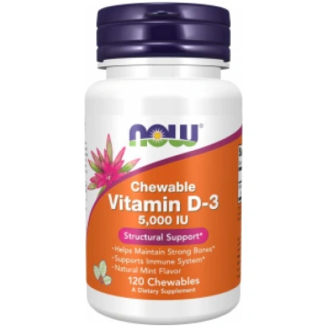Vitamin D-3 5000 IU Now Foods 120 chewables
