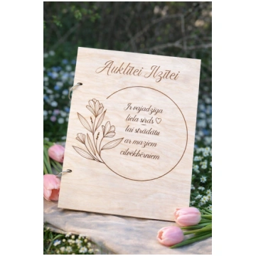 Personalizēts, vertikāls koka foto albums