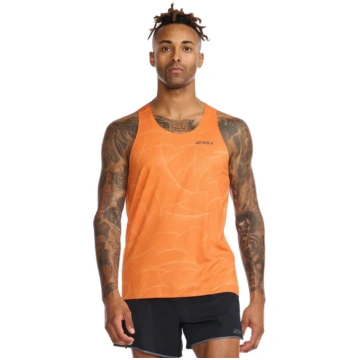 2XU Light Speed Singlet Mens - L / GLITCH CHECK/SI