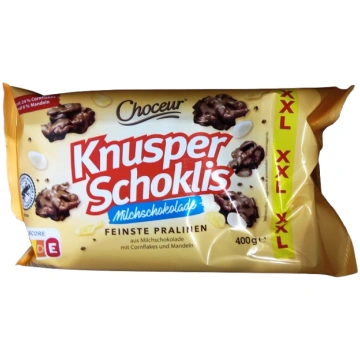 XXL kraukšķīgās šokolādes tāfelītes piena šokolādē