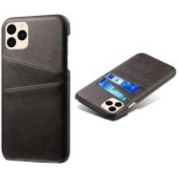 Double Card Slots PU Leather Coated PC Back Case p