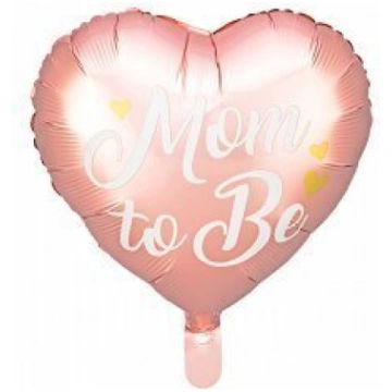 Folijas balons Sirds "Mom to Be" 35 cm rozā