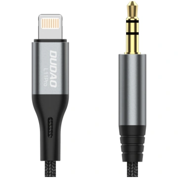 Dudao L11PRO 3.5mm Jack to Lightning cable 1m grey