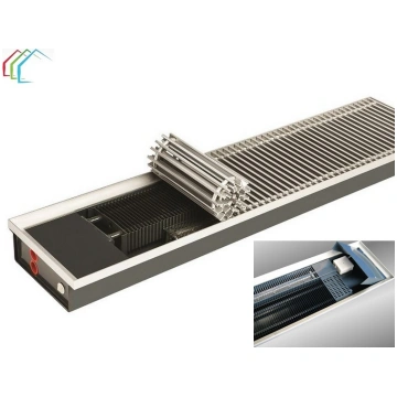 Konvektors grīdā iebūvējams ar ventilatoru QUATTRO