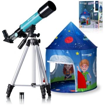 Teleskops 50/360 ar zilu telti BRESSER JUNIOR