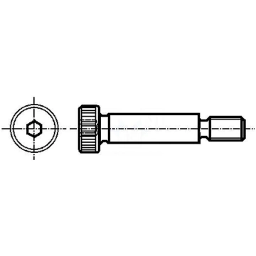Shoulder screw | Mat: steel | Thread len: 13mm | T